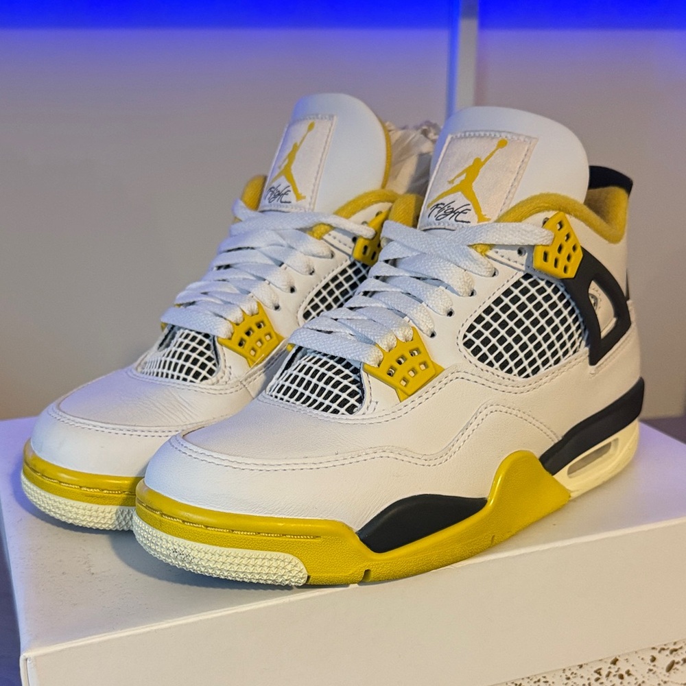 Jordan Retro White and Yellow Sneakers